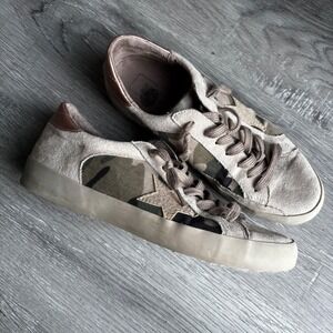 Shu Shop Camo Star Sneakers Women's 7.5 – Distressed Glitter Star Low Tops Paula